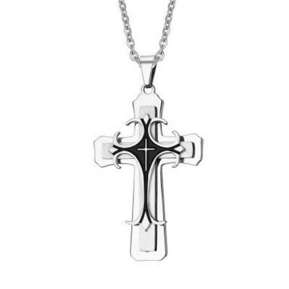 ❤️Fashion Multi-layer Cross Pendant Necklace for women/men, N90201P149 - Picture 3 of 5